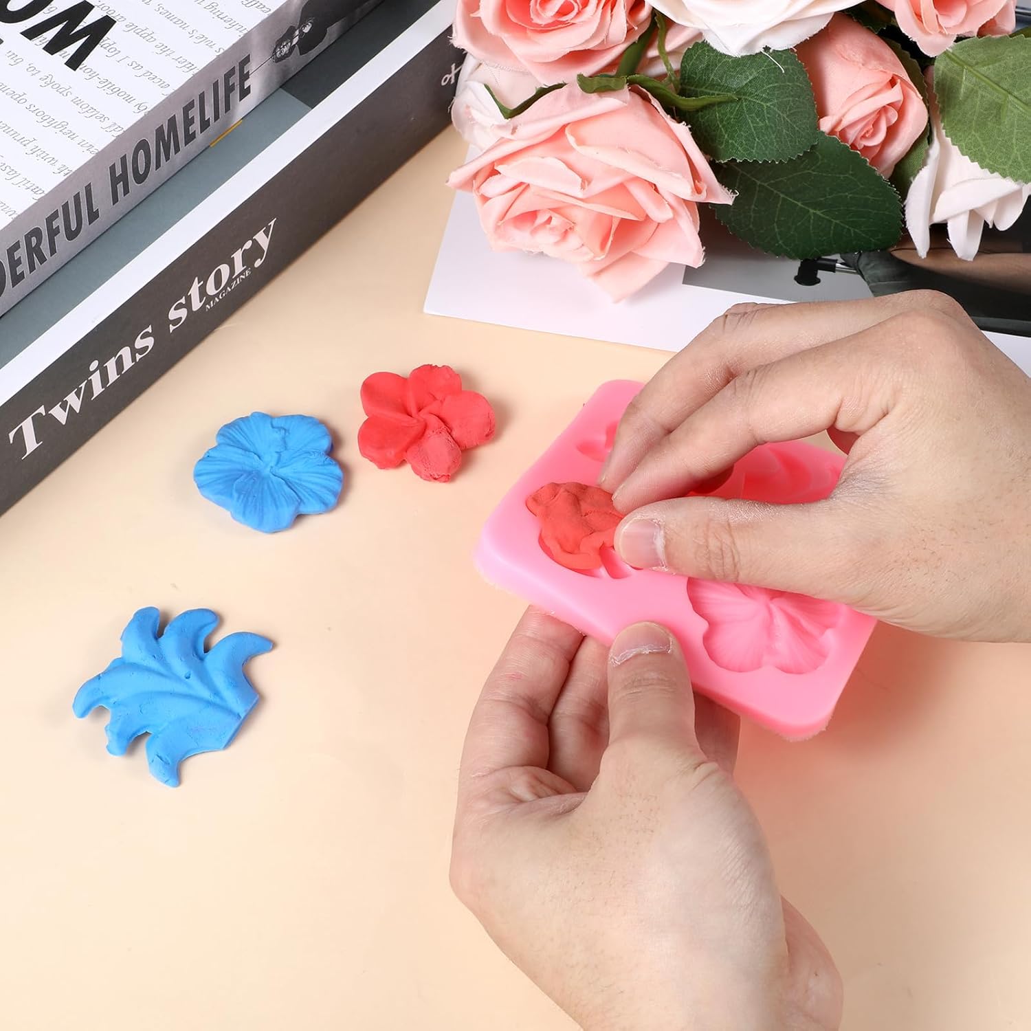 2 Pieces Tropical Flowers Leaves Silicone Mold for DIY Crafts