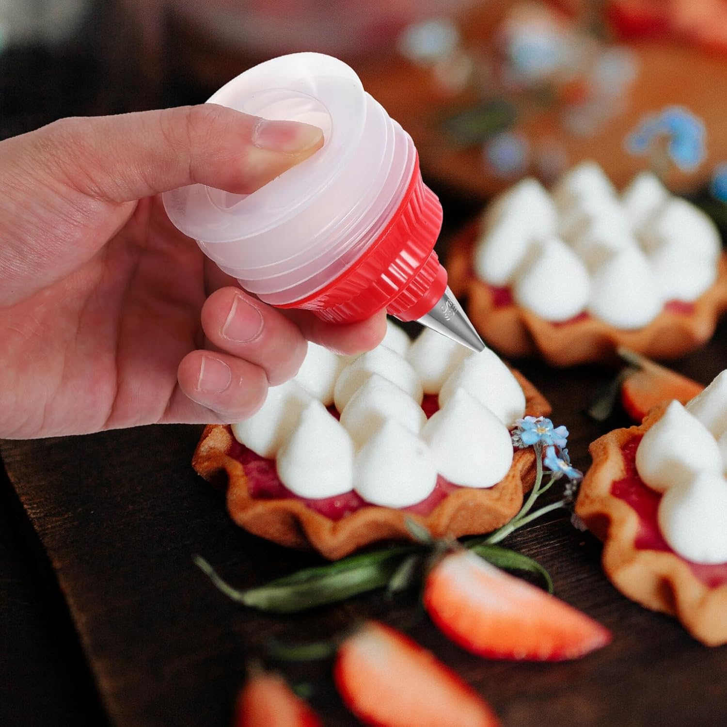 STOBAZA Icing Decorator Bottles 2Pcs with Tips