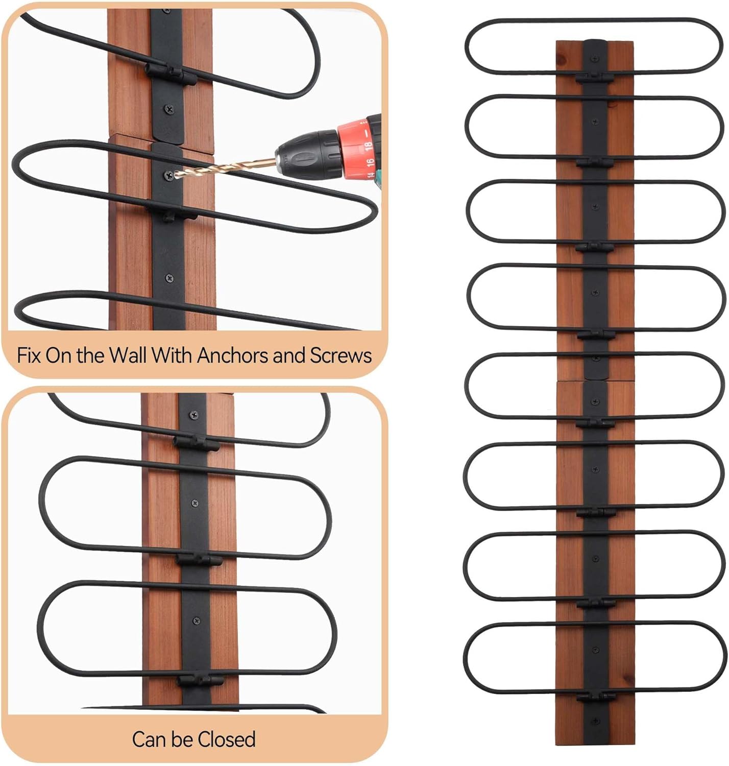 FLstudio Wall Mounted Wine Rack 8 Bottles Organizer