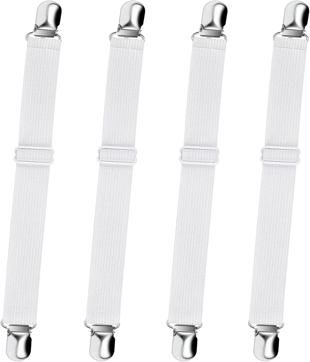 Sopito Adjustable Elastic Sheet Straps 4Pcs White