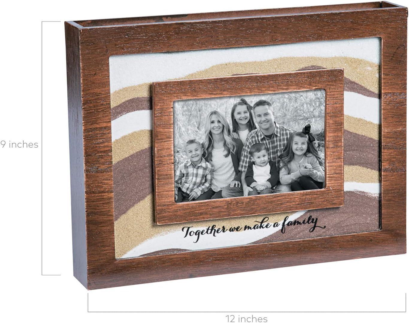 Blended Family Sand Ceremony Frame Kit for Wedding - Wood Glass
