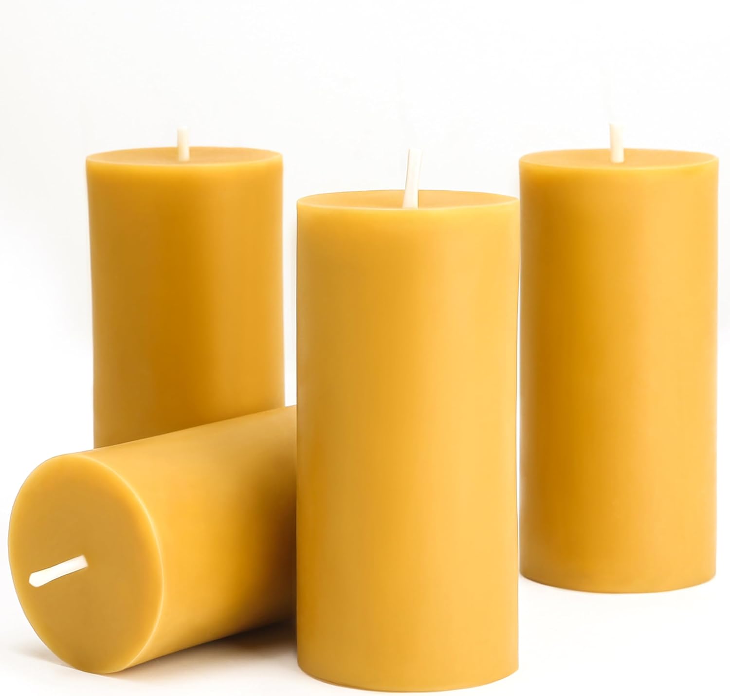 Natural Beeswax Candles 4 Pack with 140 Hours Burn Time