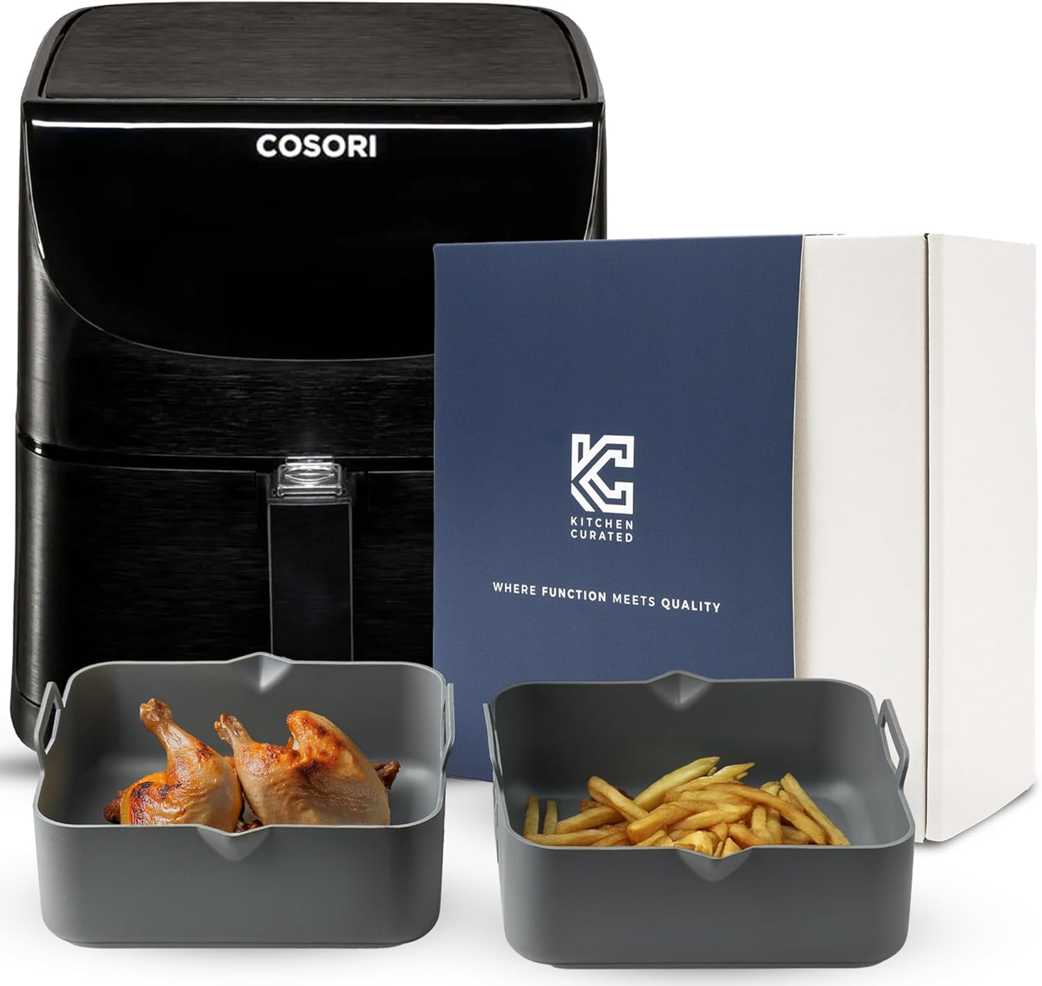 2-Piece Reusable Silicone Air Fryer Liners for Cosori