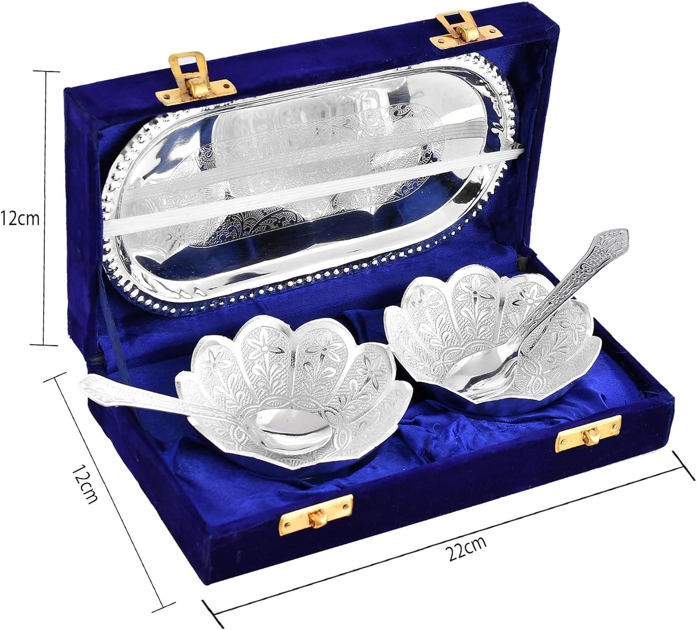NOBILITY Silver Plated Bowl Spoon Tray Set 6 Pieces