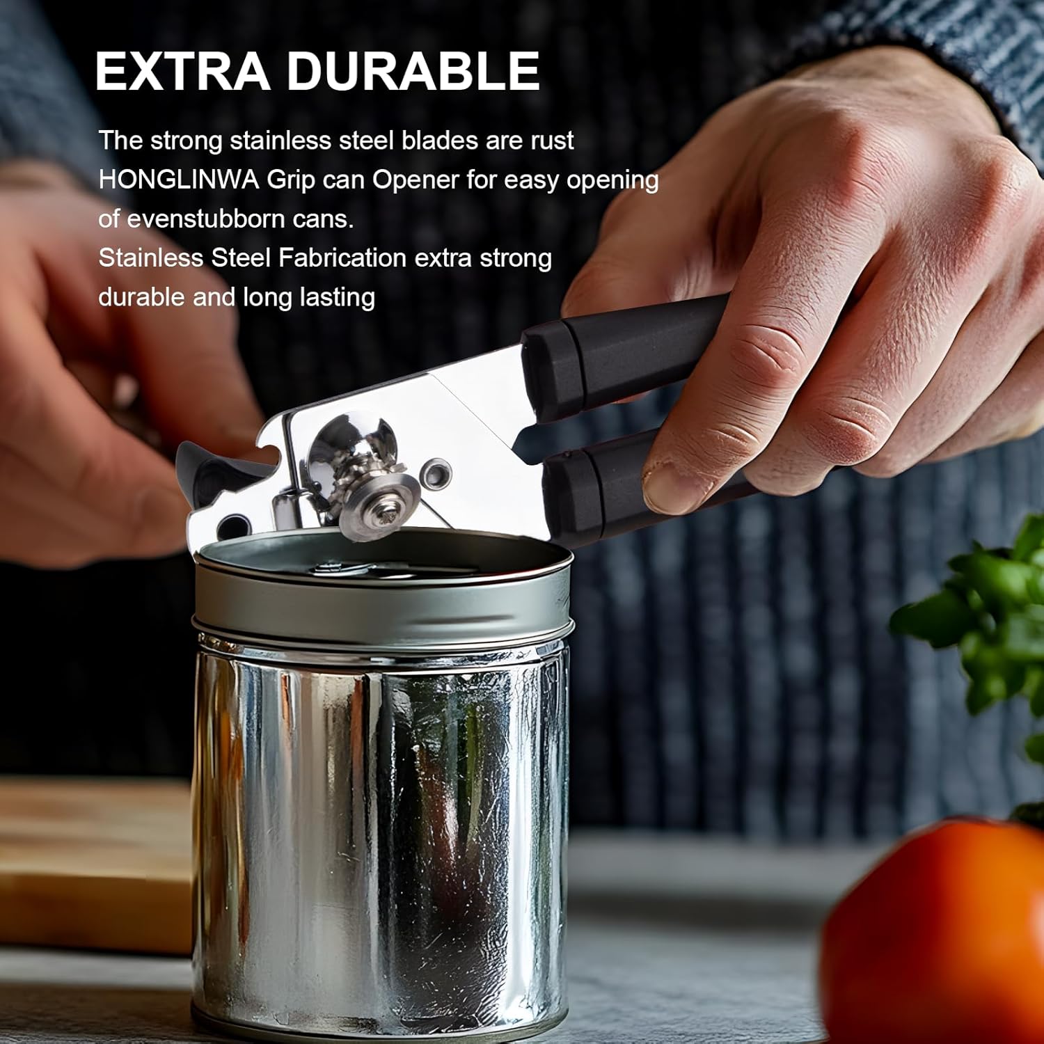 Holinwa Manual Can Opener with Durable Stainless Steel Blade