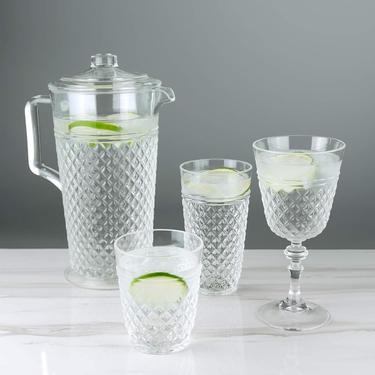 PG Drinkware Set 4 - 14oz Clear Acrylic Tumblers