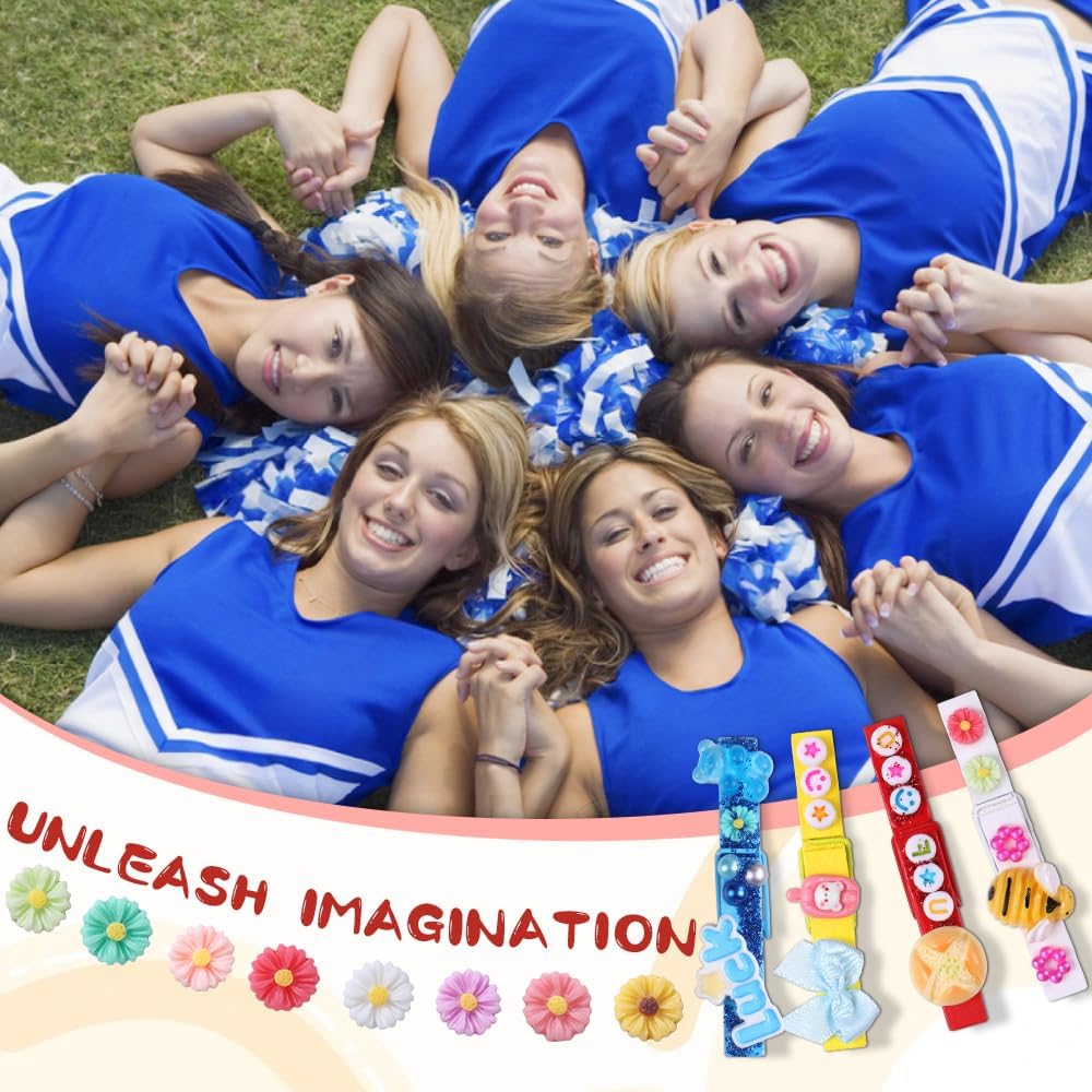 JOICEE 80PCS Wooden Cheer Pins Spirit Clips with Accessories