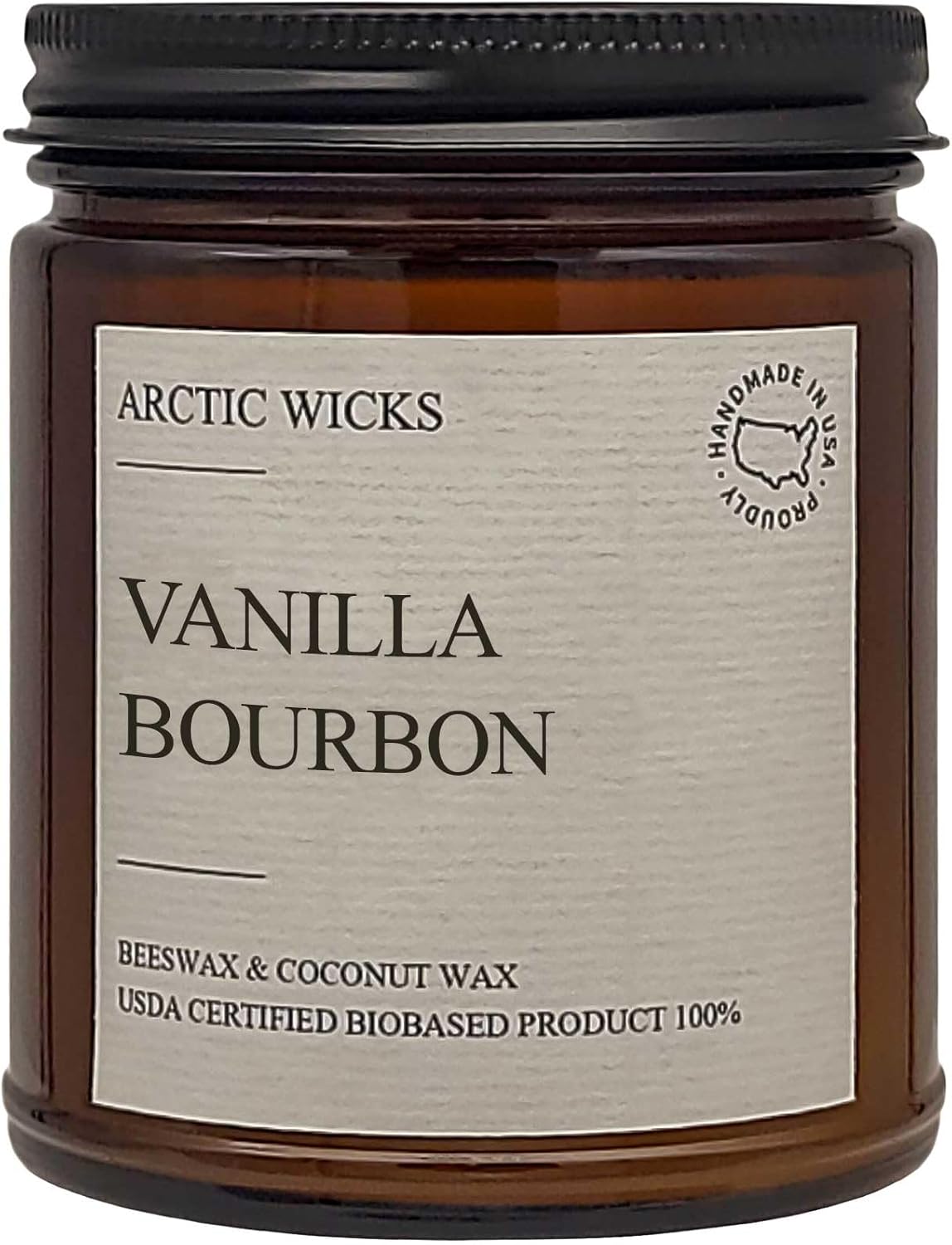 Vanilla Bourbon Candle - 9oz Natural Coconut Beeswax