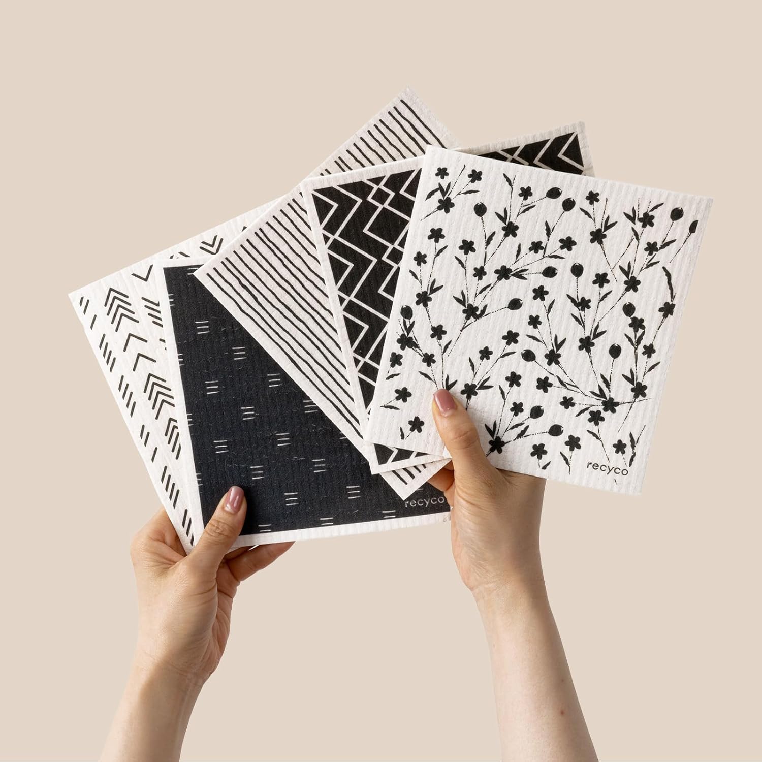 RECYCO Swedish Dishcloths 5 Pack Reusable Kitchen Wipes