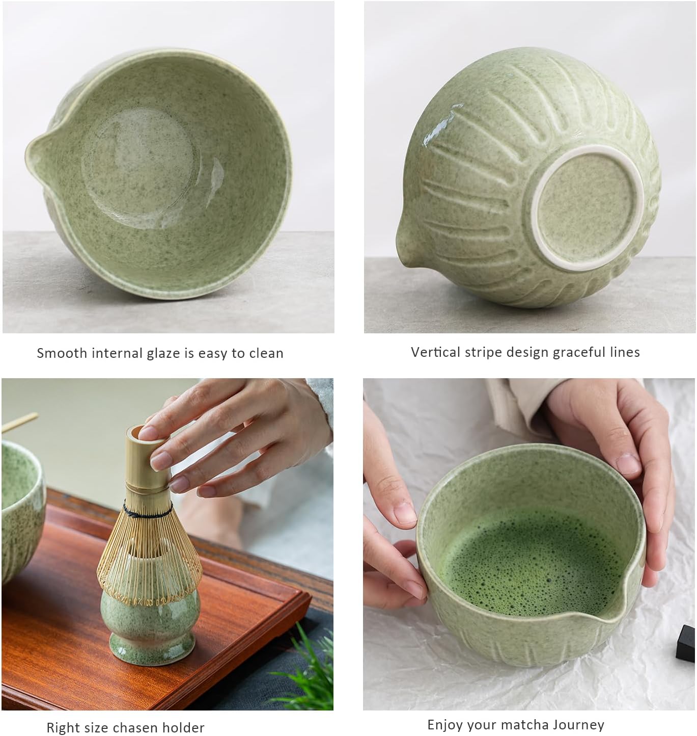 TANG PIN Matcha Set - 4 Piece Kit for Tea Ceremony