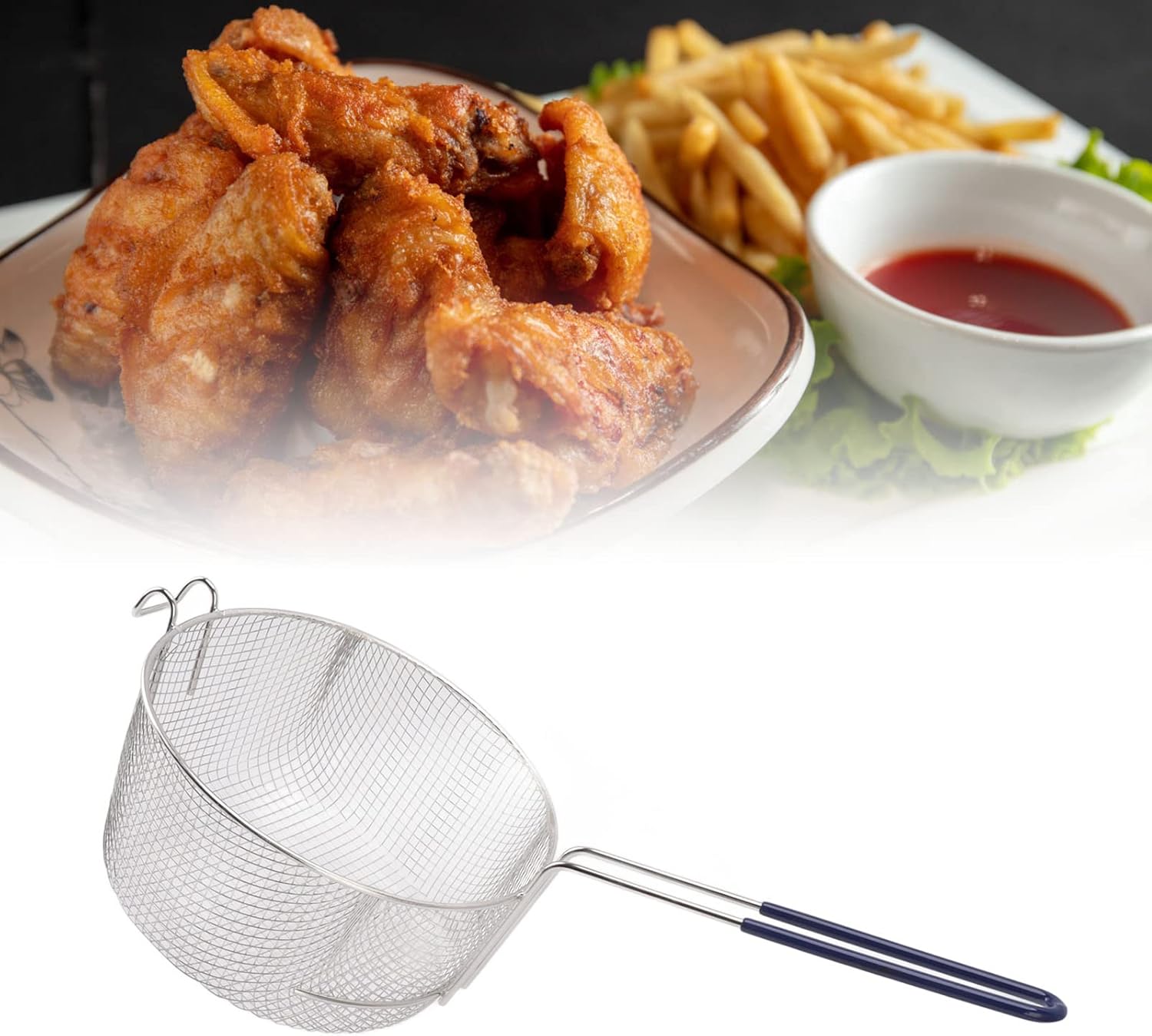 Zerodis Deep Fry Basket Stainless Steel Reusable
