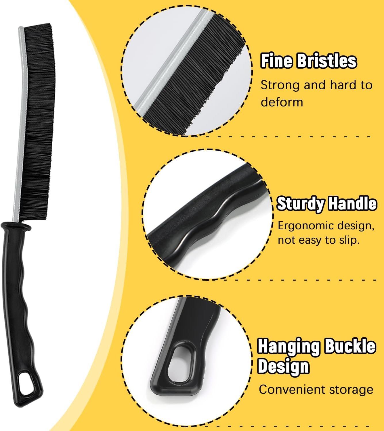 Pinsit Crevice Cleaning Brush Set 4Pcs with Hooks
