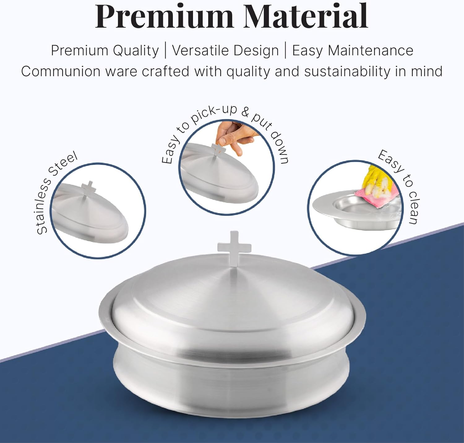 Mayur Exports Communion Tray Set with Cover and Bread Plate