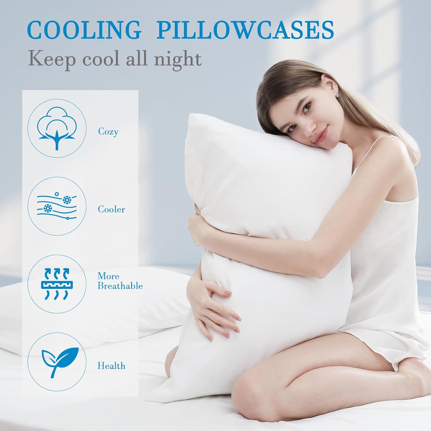 Avolare Cooling Pillowcases 20x26 White 1