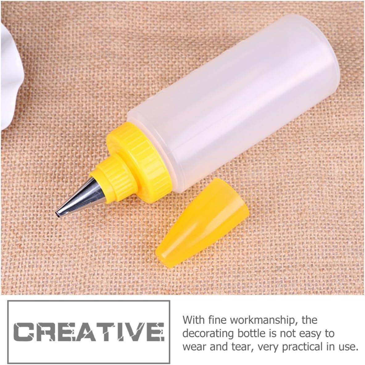 Mikinona 4 Pcs Transparent Squeeze Bottles for Icing and Piping
