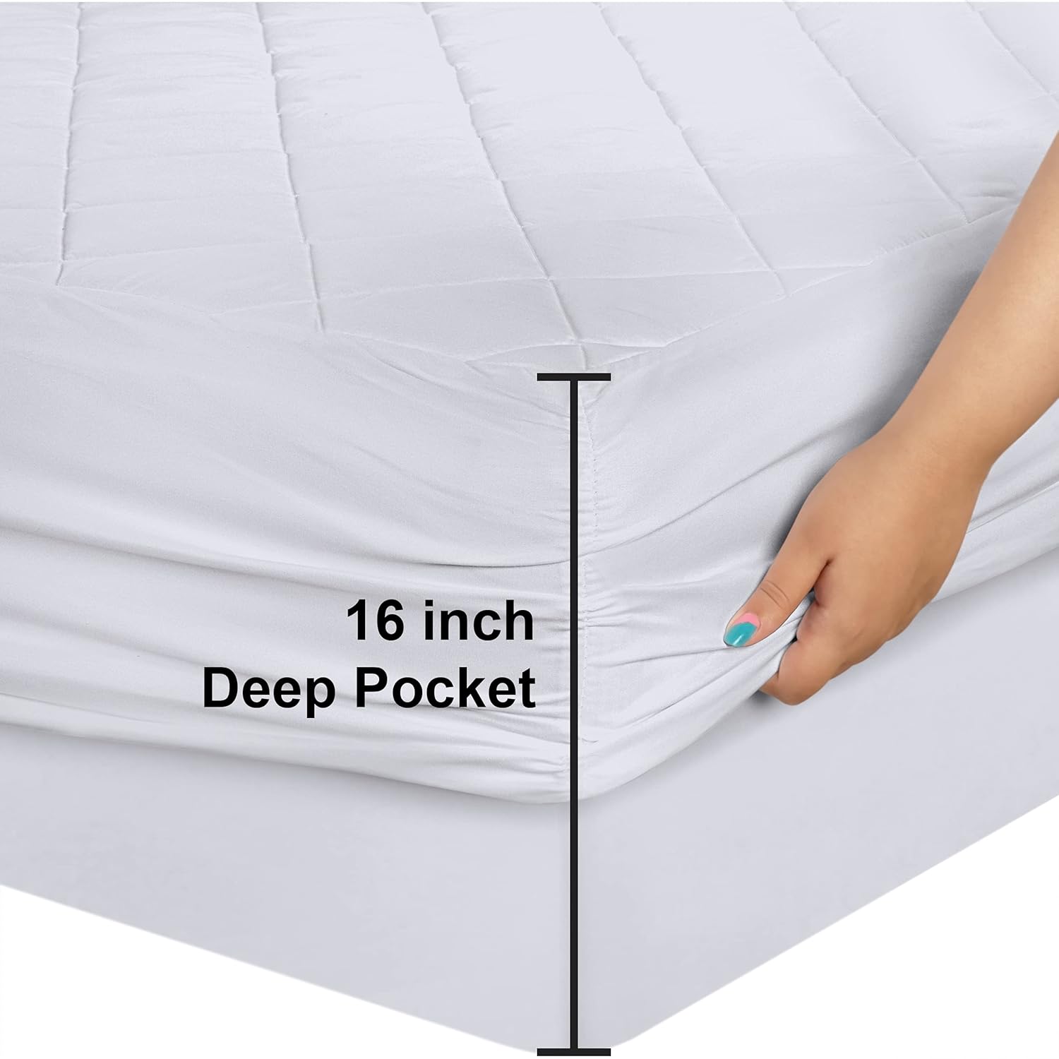 Utopia Bedding King Size Quilted Fitted Mattress Pad