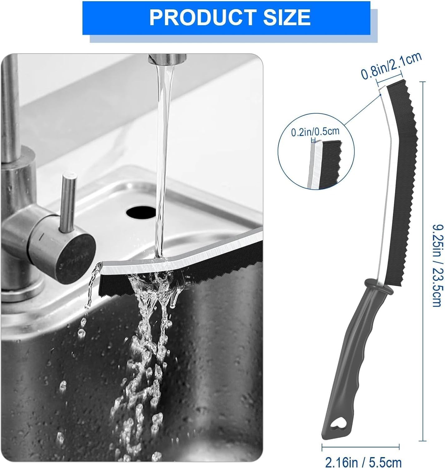 3 Pcs Bristled Crevice Cleaning Brush Set
