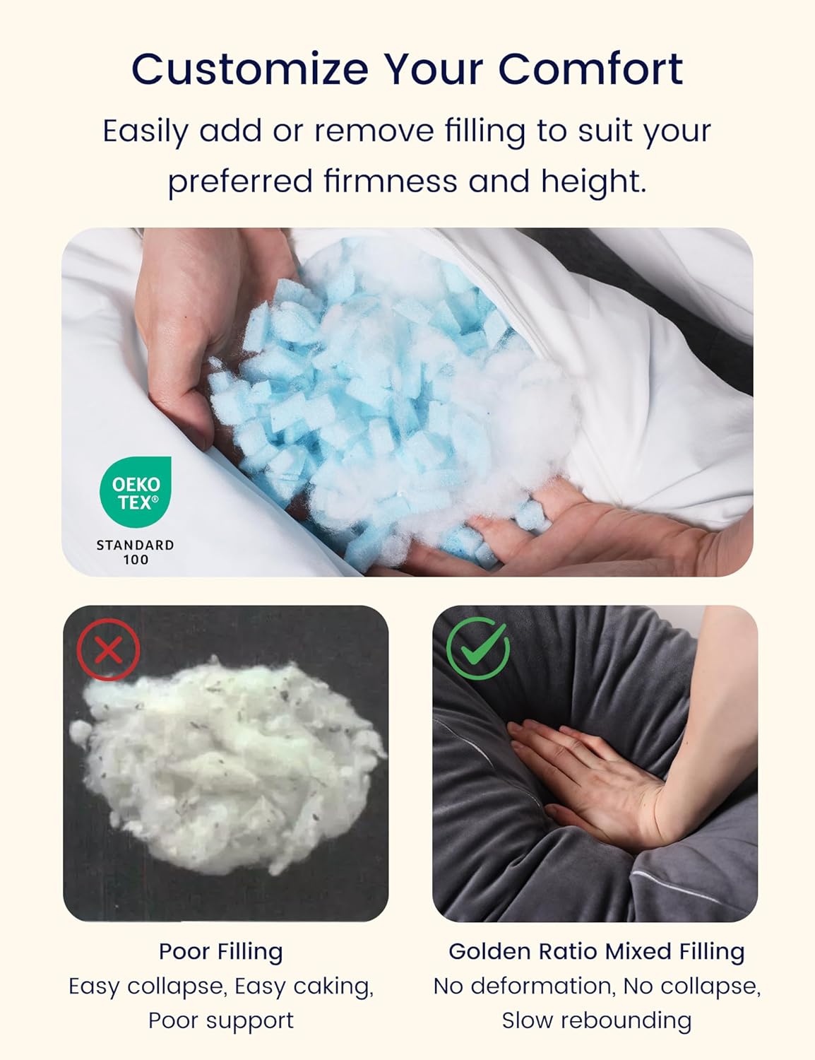 ZonLi Fluffy Body Pillow for Adults and Pregnancy