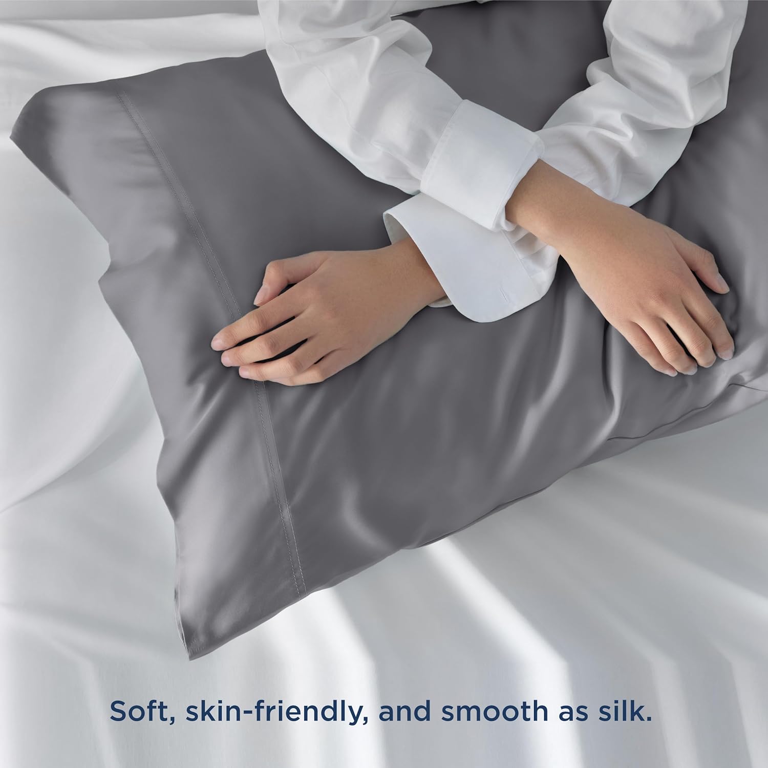 Bedsure Queen Pillow Cases Set of 2 Cool Bamboo Fabric