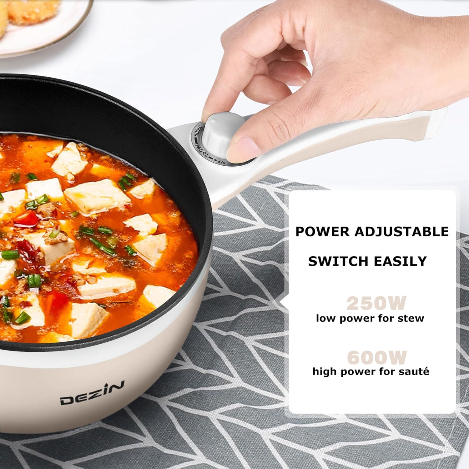 Dezin Hot Pot Electric with Steamer 15L Compact Cooker