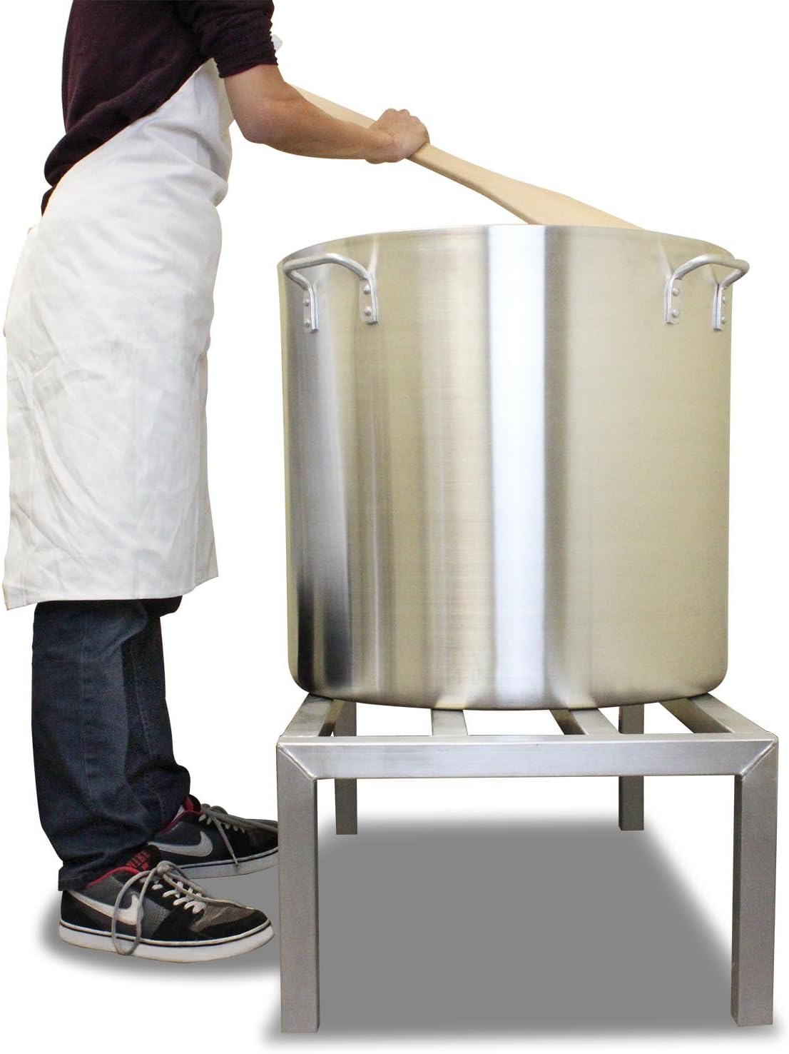 Restaurant Essentials 160 Quart Aluminum Stock Pot with Riveted Handles