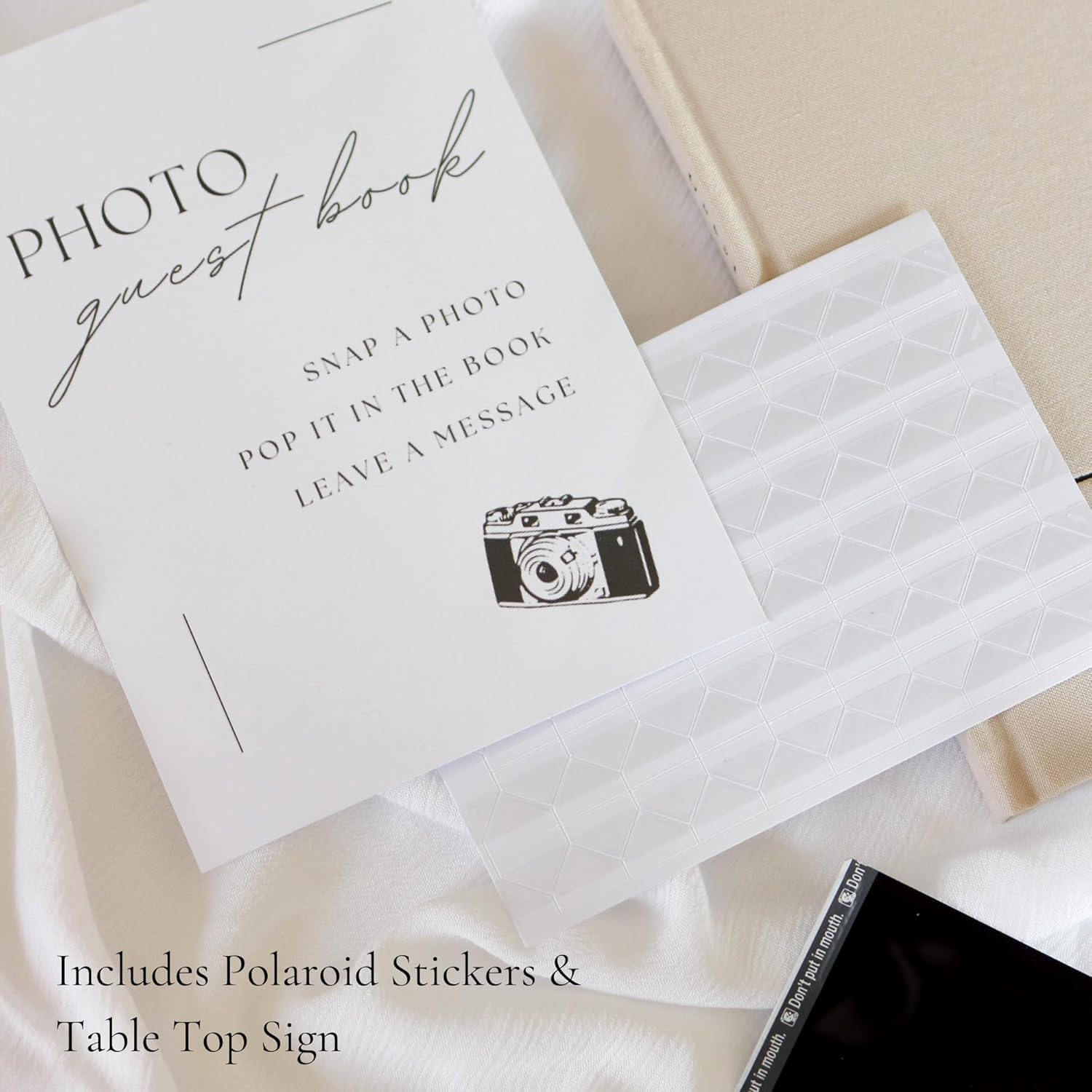 Personalized 2025 Wedding Guest Book - Linen Photo Book with 100 Pages