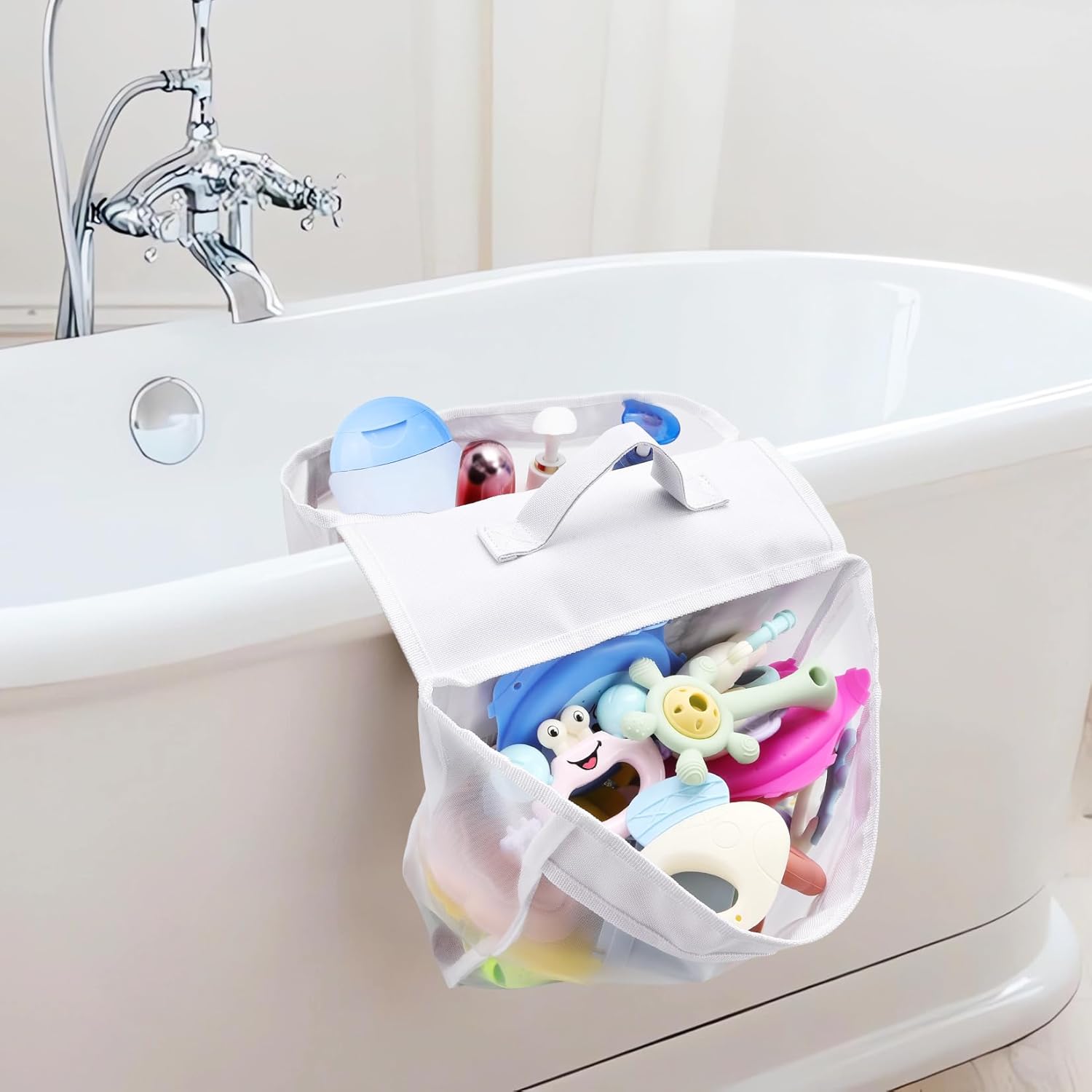 Wenai Large 2-Compartment Bath Toy Organizer