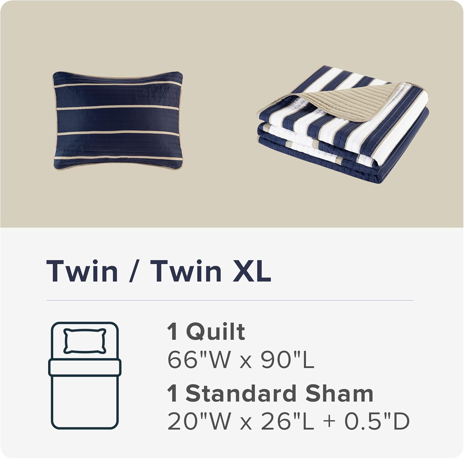 Comfort Spaces Quilt Set Twin Size 2 Piece