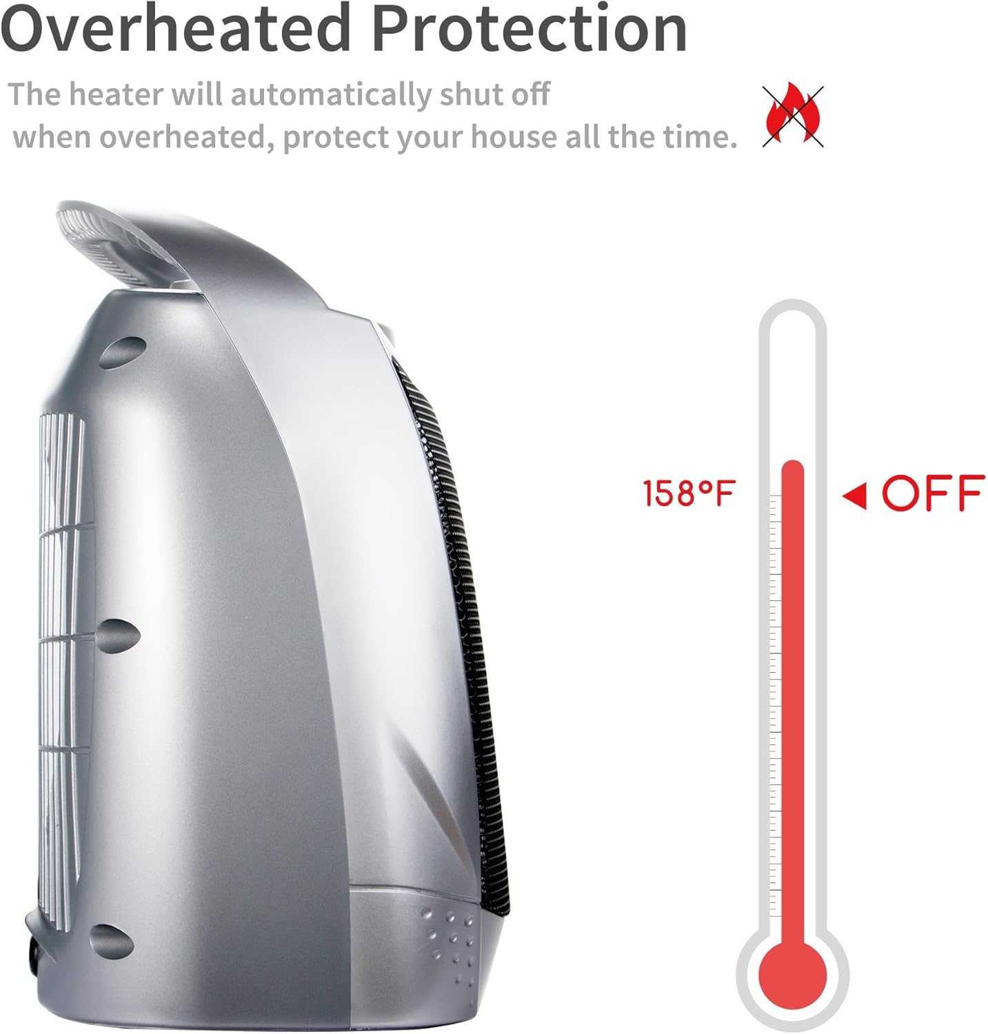 Moonflor 1500W Silver Radiant Space Heater