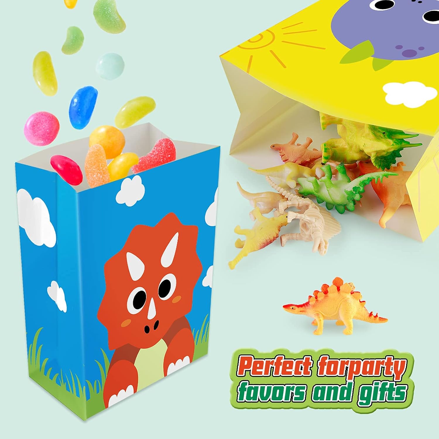 Mocoosy 24Pcs Dinosaur Party Favor Bags for Kids