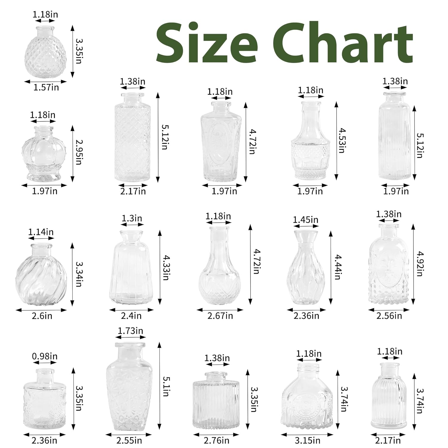 Mavora Max Clear Bud Vases 32-Pack Set