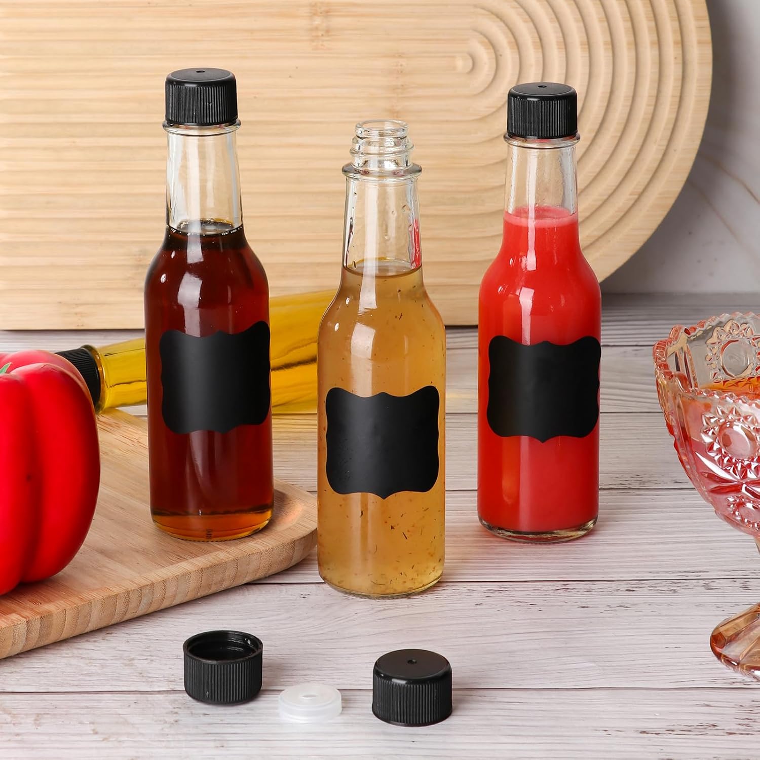 30 Pack 150ml Clear Hot Sauce Bottles