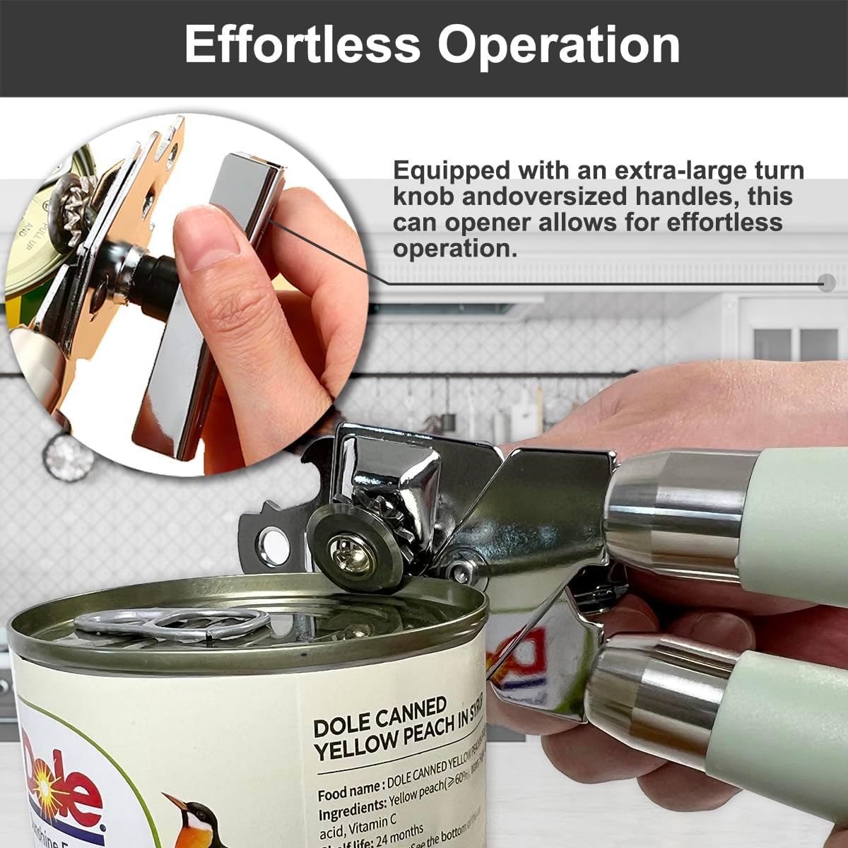 LunaCozy Manual Can Opener with Large Knob Handle