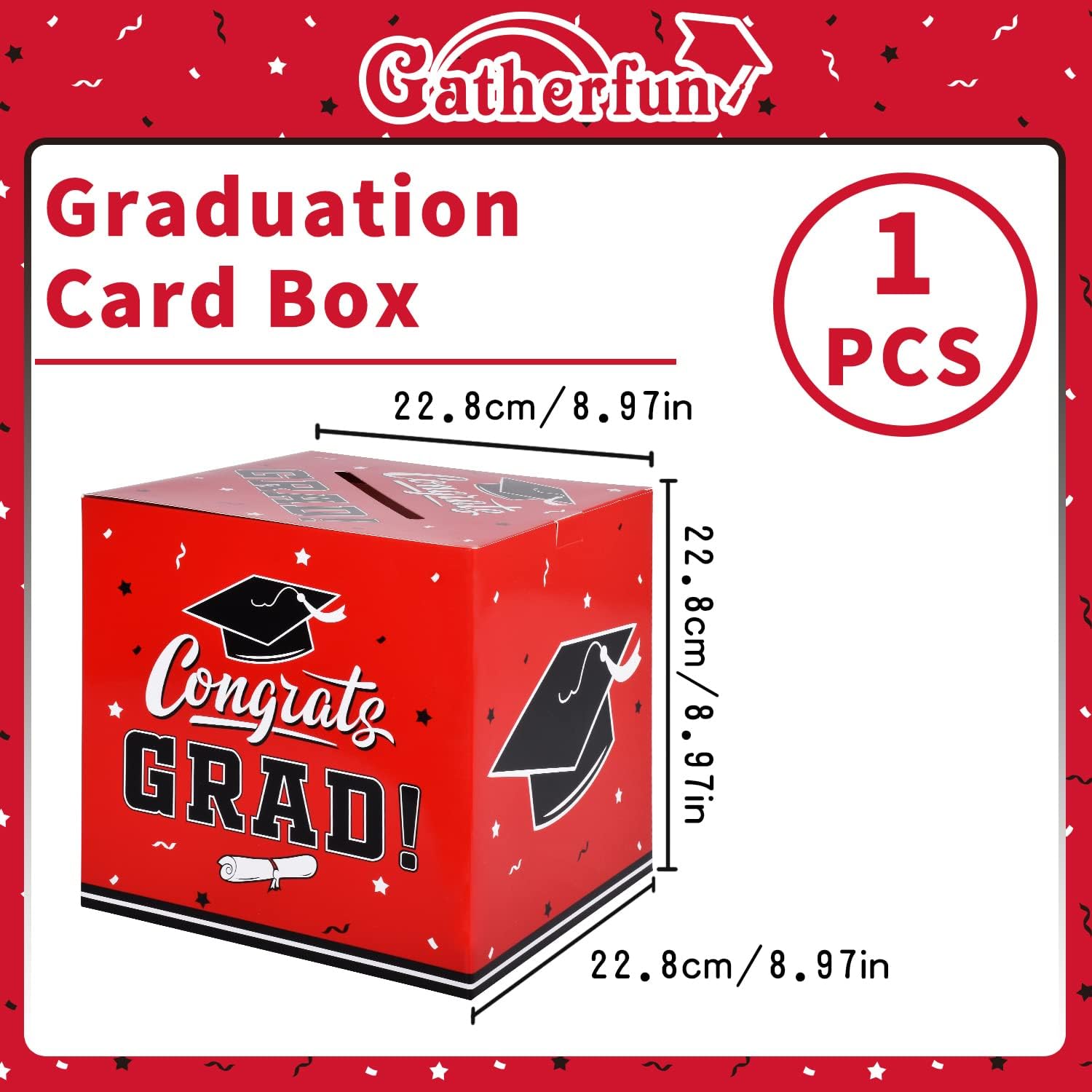 Gatherfun Graduation Card Box 2025 Red