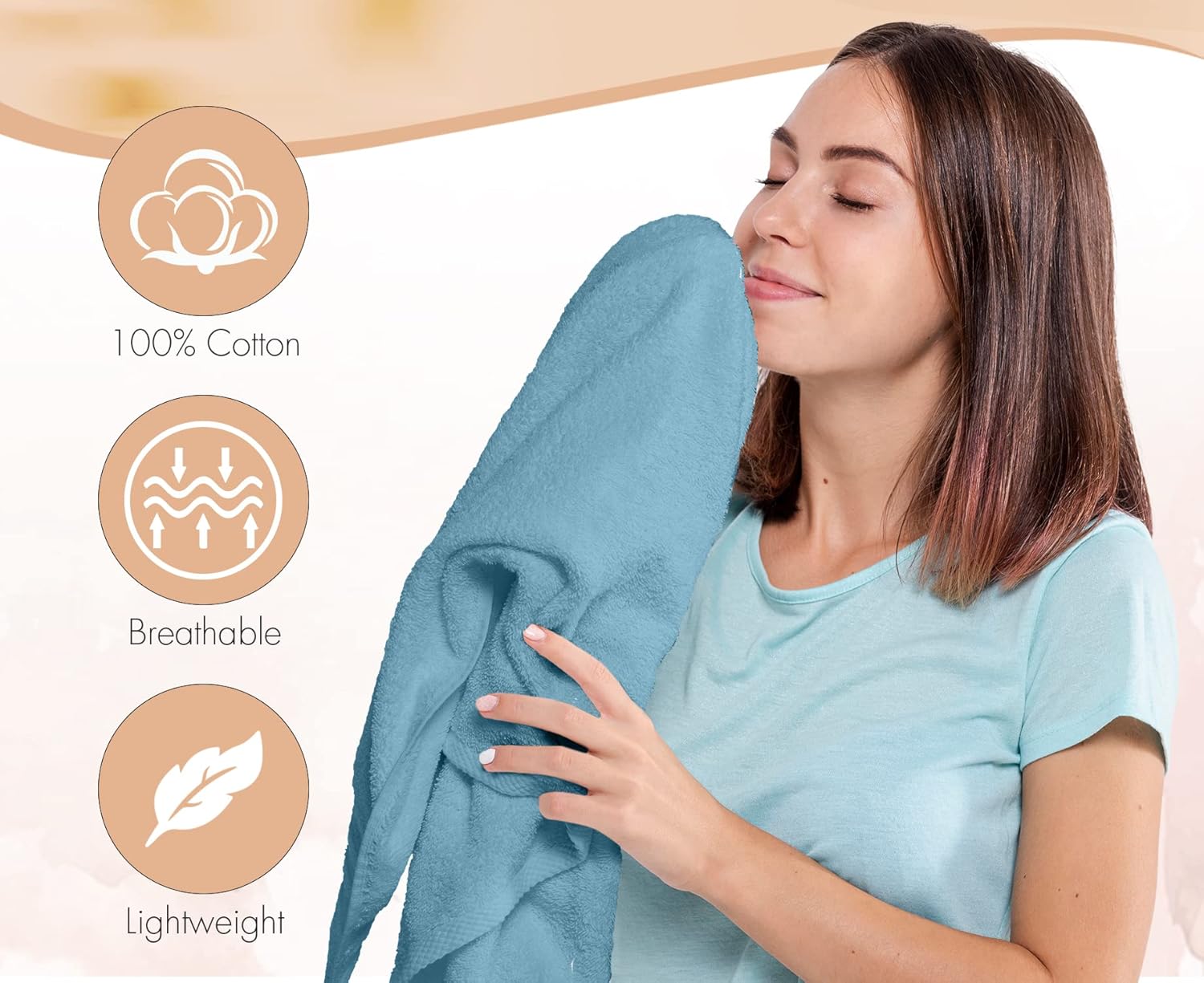 Pack of 6 Bath Towels Set 27 x 54 Inches