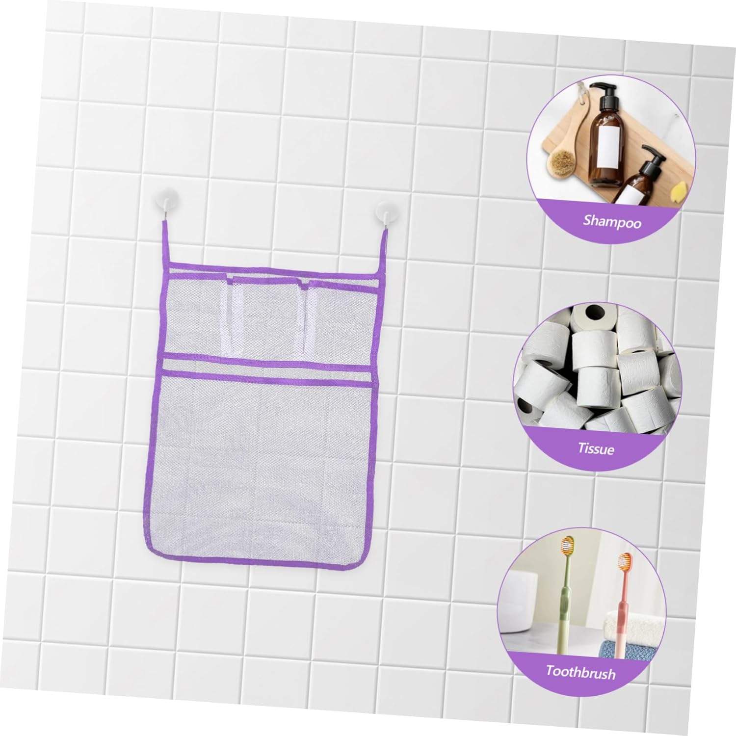 ABOOFAN Multi-functional Bathroom Shower Organizer Hanging Mesh Bag