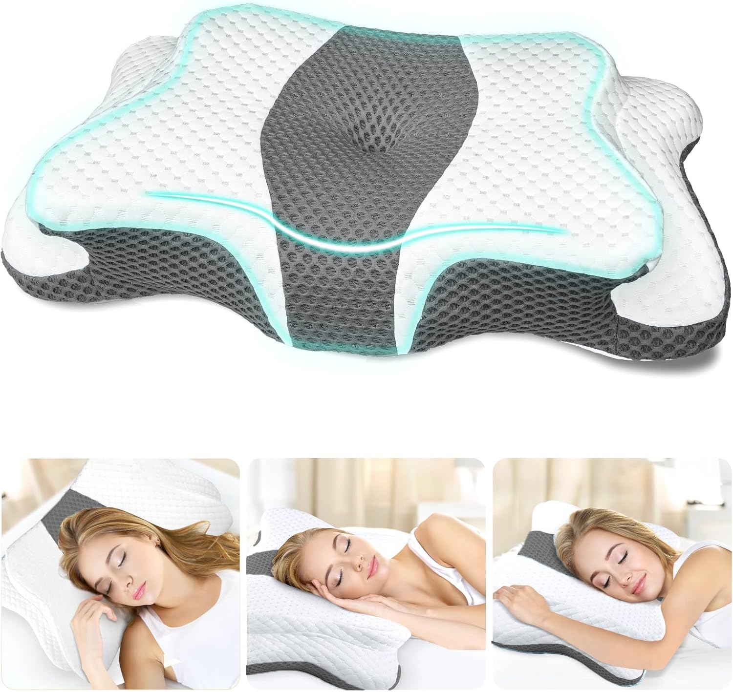 CHxxy Memory Foam Neck Pillow for Pain Relief