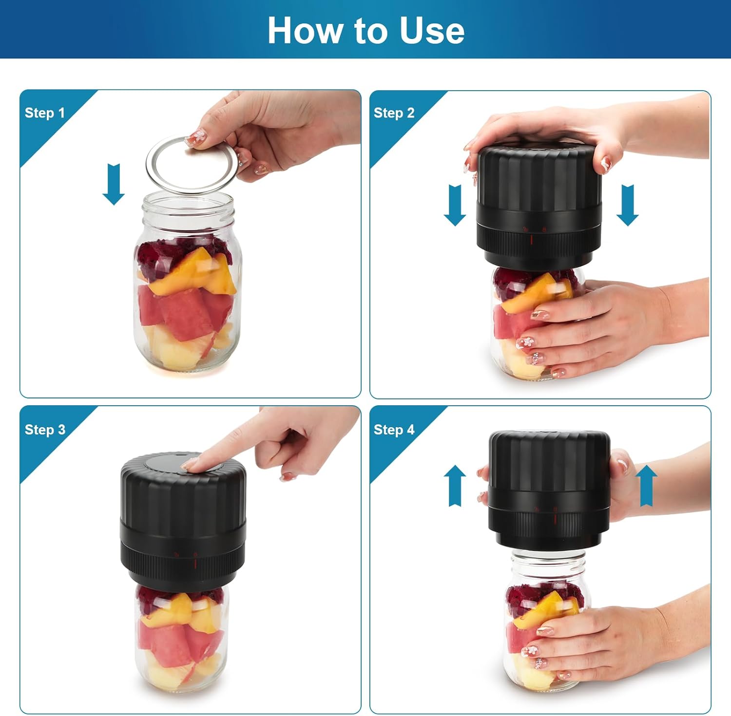 Dicorain Electric Mason Jar Vacuum Sealer Kit Auto Seal