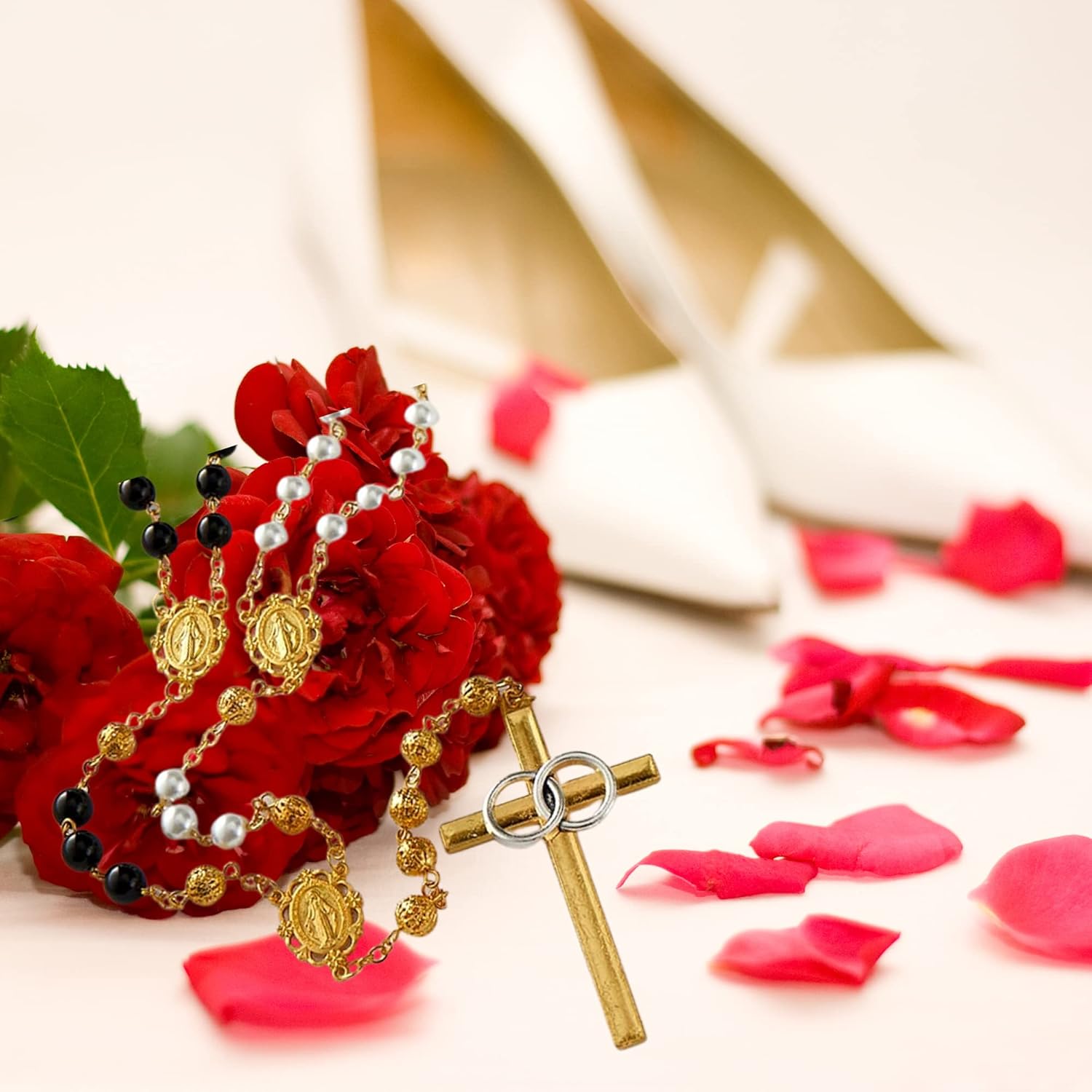 Wedding Lasso Rosary with Case and Cross
