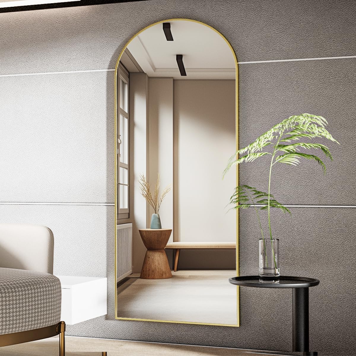 Koonmi 65x24 Arched Gold Full Length Mirror