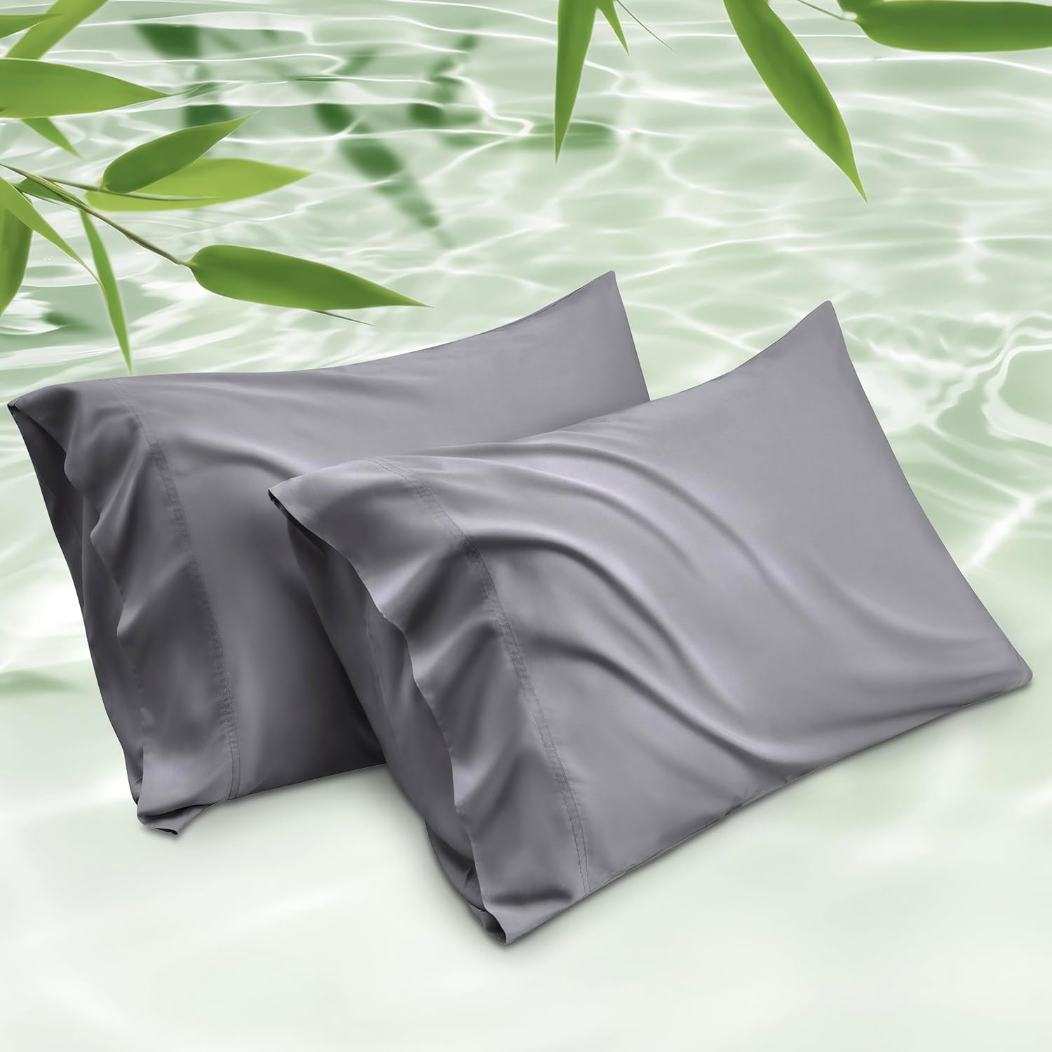 Bedsure Queen Pillow Cases Set of 2 Cool Bamboo Fabric