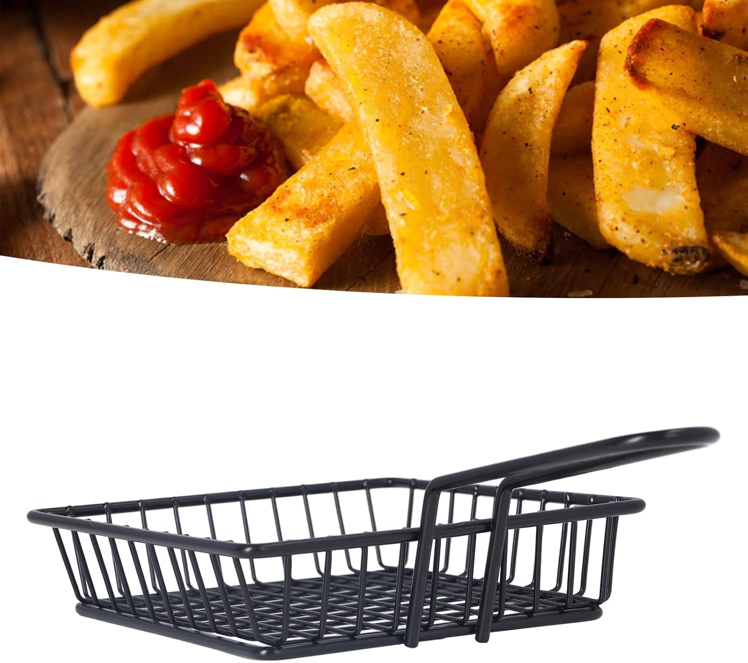Tnfeeon Stainless Steel French Fry Holder with Handle