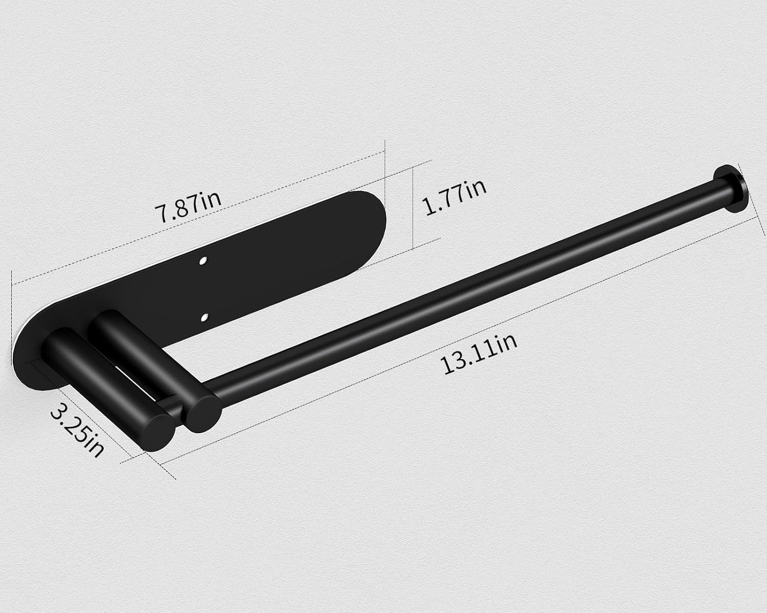 STWWO Under Cabinet Paper Towel Holder 13 Inch Matte Black