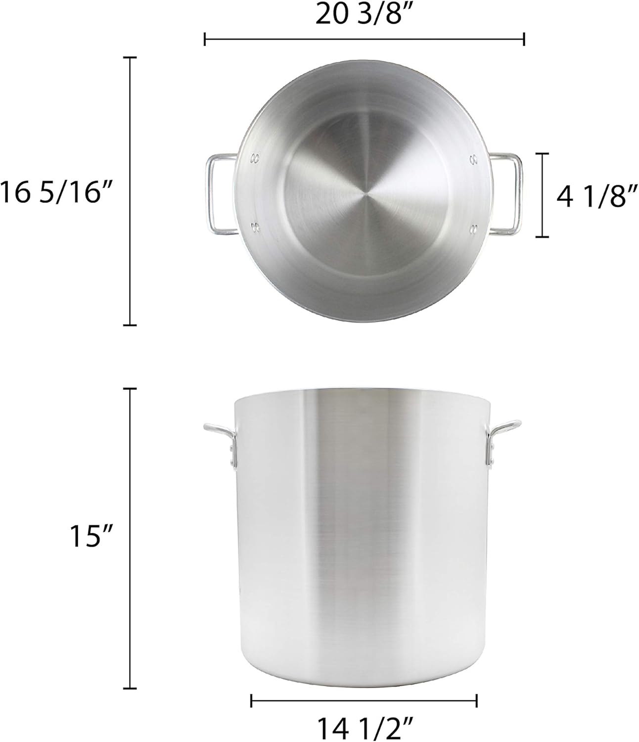 50 Quart Aluminum Stock Pot with Side Handles