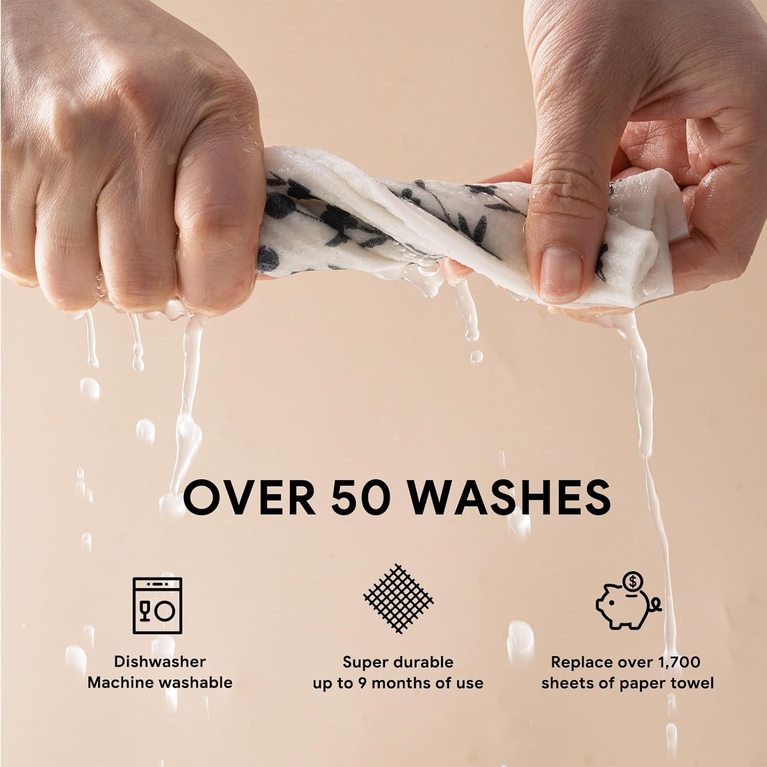 RECYCO Swedish Dishcloths 5 Pack Reusable Kitchen Wipes
