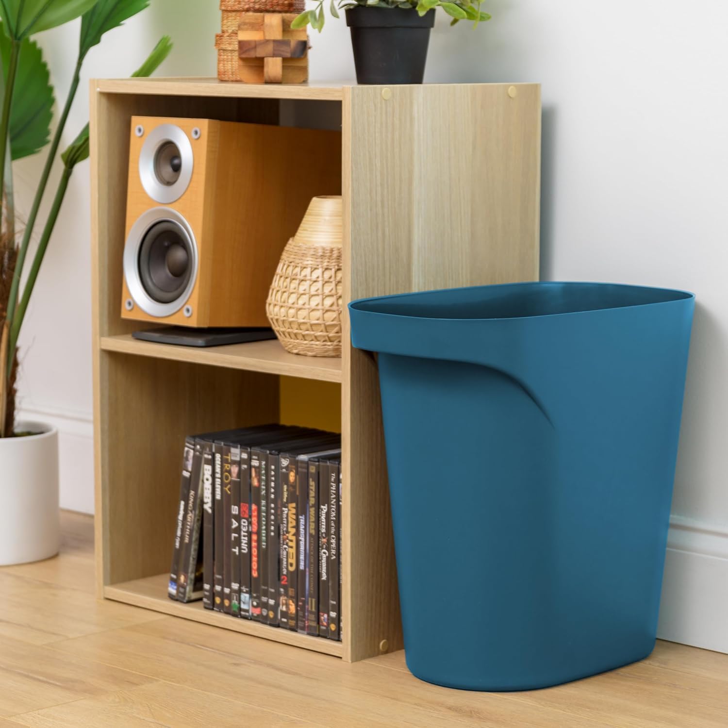IRIS USA 6 Gallon Trash Can 3-Pack Navy Eco Friendly