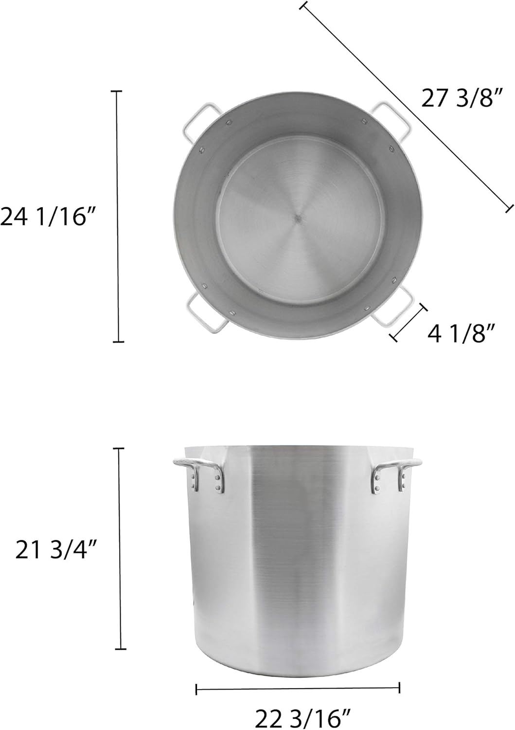 Restaurant Essentials 160 Quart Aluminum Stock Pot with Riveted Handles