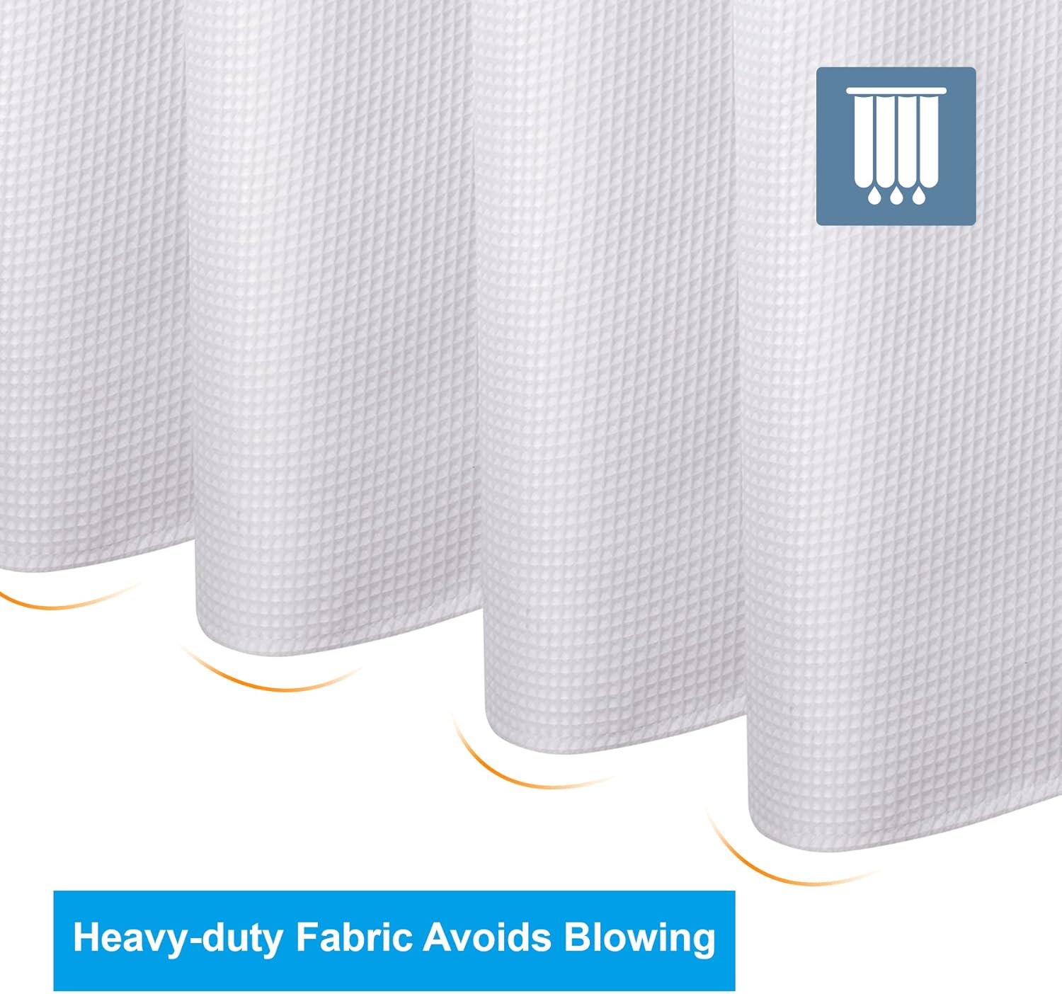 AmazerBath White Waffle Shower Curtain Heavy Duty