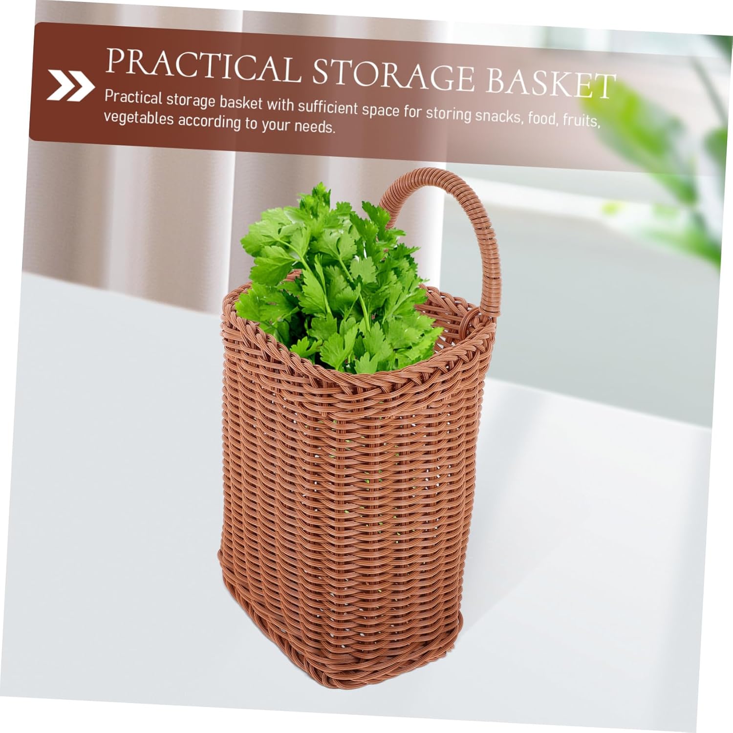 TOPPERFUN Hanging Wall Woven Storage Basket for Kitchen and Living Room