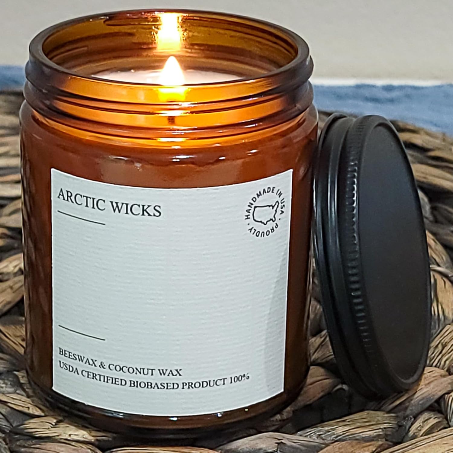 Vanilla Bourbon Candle - 9oz Natural Coconut Beeswax